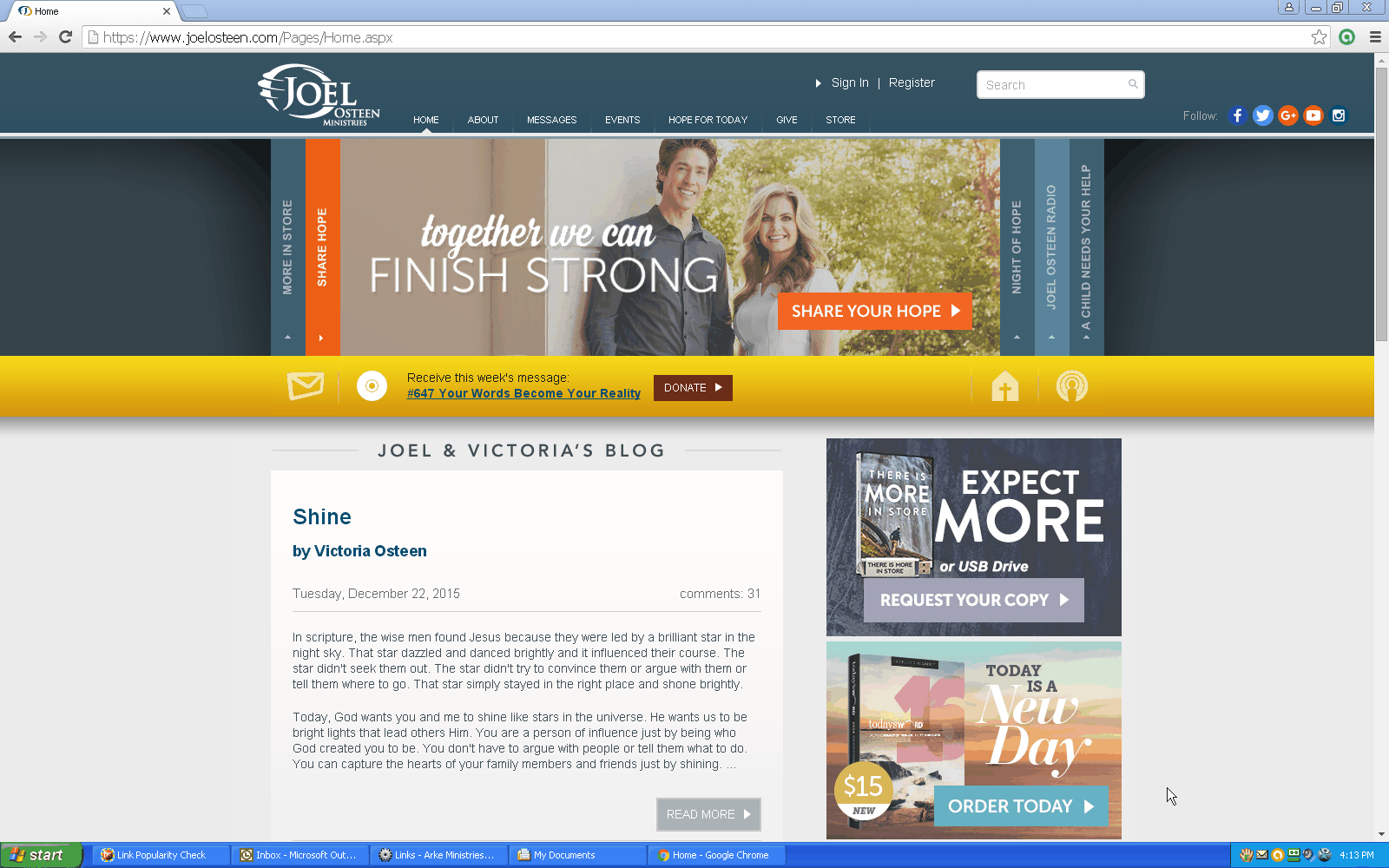 http://www.joelosteen.com/Pages/Home.aspx